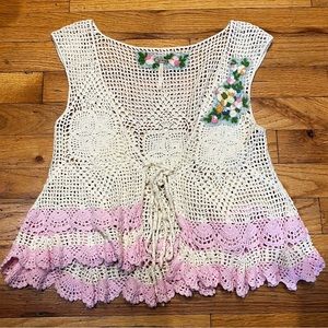 FREE PEOPLE CROCHET VEST XS
